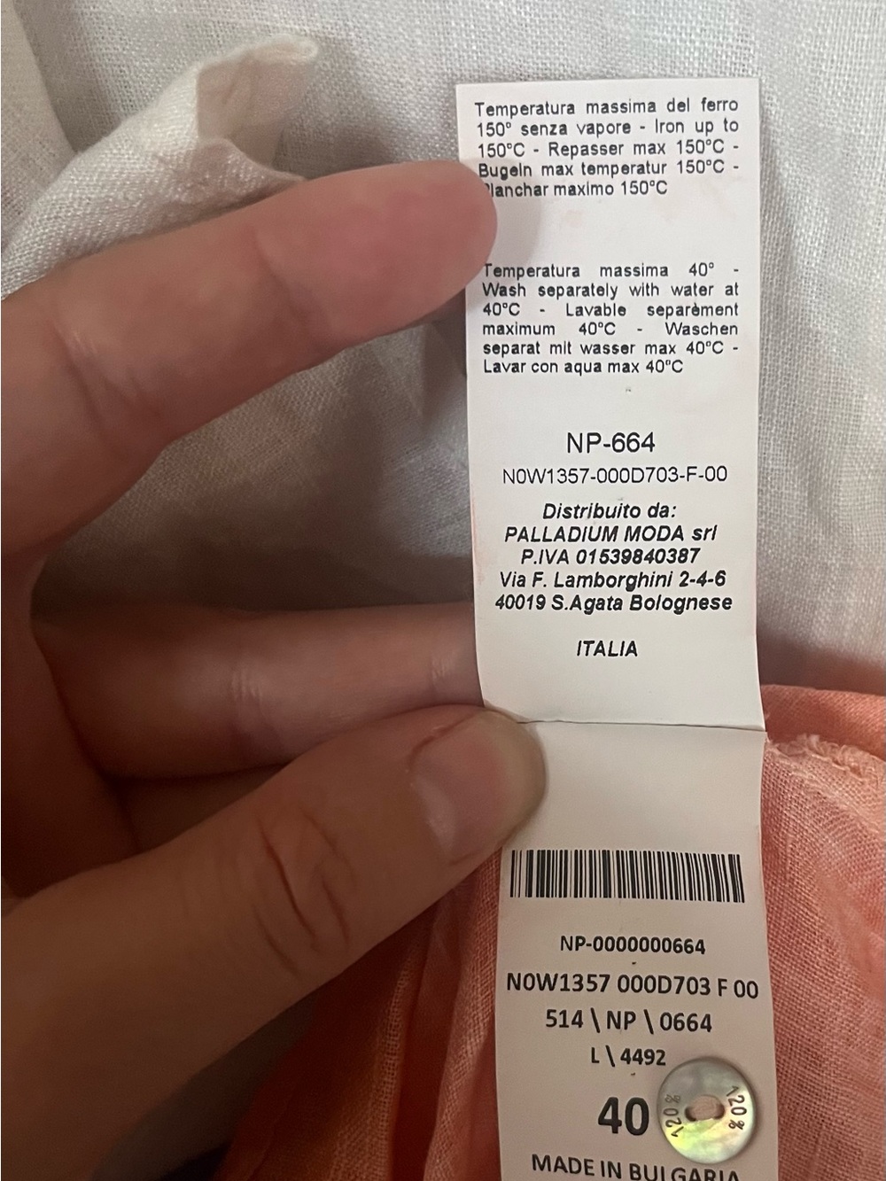 120% Lino Popover Pure Linen Shirt in Tangerine - Picture 14 of 16